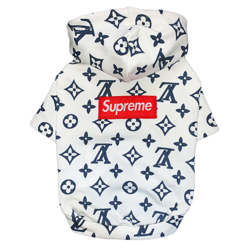 poodle in poodlein shop pupreme monogram hoodie 